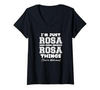 Mujer Solo soy Rosa aquí haciendo cosas increíbles de Rosa Camiseta Cuello V