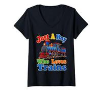 Mujer Solo un Chico Que ama los Entrena a los niños Camiseta Cuello V