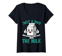 Mujer Solo un padre que siempre volvía con The Milk Funny Dad Camiseta Cuello V