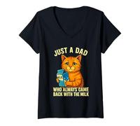 Mujer Solo un papà che è sempre tornato con il latte Camiseta Cuello V