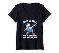 Mujer Solo un papá que siempre volvía con The Milk retro Father's Camiseta Cuello V