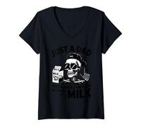 Mujer Solo un papá Que volvió con la Leche Divertido Camiseta Cuello V