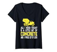 Mujer Solo un Poco de Cemento y Mucha Fe Camiseta Cuello V
