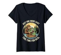 Mujer Solo un Reparto más Divertido de Bigfoot Alien Fishing Camiseta Cuello V