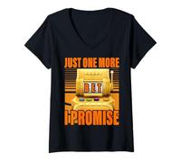 Mujer Solo una apuesta más prometo Lucky Slot Machine Gambling Camiseta Cuello V