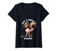Mujer Solo una ardilla que ama la danza de bailarina de ballet Camiseta Cuello V