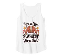 Mujer Solo una Chica a la Que le encantan los suéteres y Las Vibraciones otoñales Camiseta sin Mangas