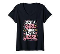 Mujer Solo una chica que ama a JESSE: linda fan de JESSE o compañera de Jesse Camiseta Cuello V