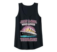 Mujer Solo una Chica Que ama el Barco Vintage del Titanic Lovers Camiseta sin Mangas