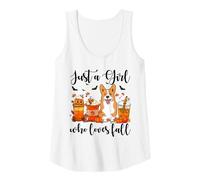 Mujer Solo una Chica Que ama el otoño, Corgi Dog Pumpkin Cozy Autumn Camiseta sin Mangas