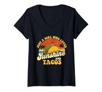 Mujer Solo una Chica Que ama el Sol y los Tacos - Taco Lover México Camiseta Cuello V