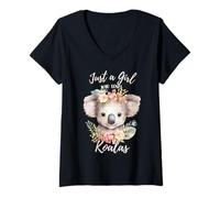 Mujer Solo una chica que ama los koalas, lindos marsupiales, cumpleaños para niñas Camiseta Cuello V