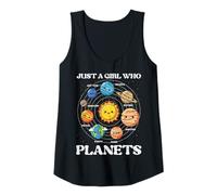 Mujer Solo una Chica Que ama los Planetas, Space Galaxy, niñas y niños pequeños Camiseta sin Mangas