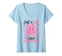 Mujer Solo una Chica Que ama los pulpos Mujeres Pulpo Camiseta Cuello V