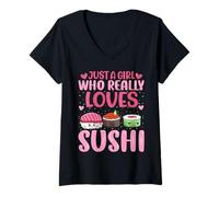 Mujer Solo una Chica Que Realmente ama el Sushi Camiseta Cuello V