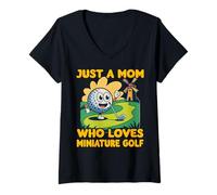 Mujer Solo una Madre a la Que le Encanta Minigolf Champion Humor Family Camiseta Cuello V