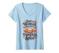 Mujer Solo una Mujer a la Que le encantan Las Especias de Calabaza, otoño y otoño Camiseta Cuello V