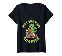 Mujer Solo uno capítulo más, Lector de ratón de Biblioteca de dragón Lindo Camiseta Cuello V