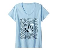 Mujer Solo Vibraciones del Desierto - Arenas árabes místicas Camiseta Cuello V