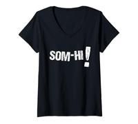 Mujer SOM-HI! - Samarreta en català Camiseta Cuello V