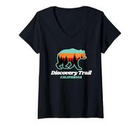Mujer Sombrero de Verano para la Familia de Osos de California de Discovery Trail Camiseta Cuello V