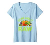 Mujer Some Like It Raw - Vegano Vegetariano Camiseta Cuello V