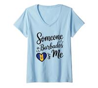 Mujer Someone In Barbados Loves Me Barbadian Camiseta Cuello V