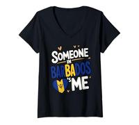 Mujer Someone In Barbados Loves Me Barbados Pride Camiseta Cuello V