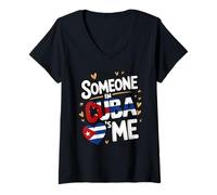 Mujer Someone In Cuba Loves Me Long Distance Love Camiseta Cuello V