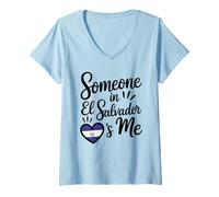 Mujer Someone In El Salvador Loves Me Salvadoran Camiseta Cuello V