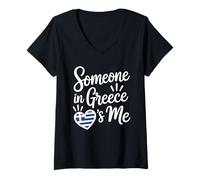 Mujer Someone In Greece Loves Me Greek Camiseta Cuello V