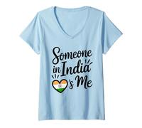 Mujer Someone In India Loves Me Indian Camiseta Cuello V