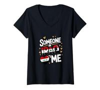 Mujer Someone In Iraq Loves Me Heart Iraq Flag Camiseta Cuello V