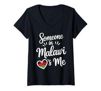 Mujer Someone In Malawi Loves Me Heart Malawi Flag Camiseta Cuello V