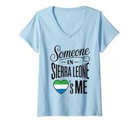 Mujer Someone In Sierra Leone Loves Me Heart Pride Camiseta Cuello V