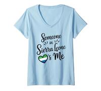 Mujer Someone In Sierra Leone Loves Me Long Distance Love Camiseta Cuello V