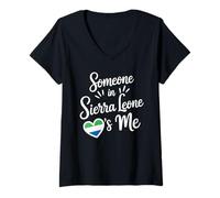 Mujer Someone In Sierra Leone Loves Me Long Distance Love Camiseta Cuello V