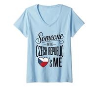 Mujer Someone In The Czech Republic Loves Me Heart Camiseta Cuello V