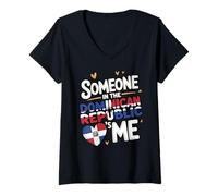 Mujer Someone In The Dominican Republic Loves Me Camiseta Cuello V