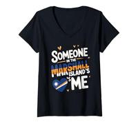 Mujer Someone In The Marshall Islands Loves Me Camiseta Cuello V