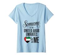 Mujer Someone In The United Arab Emirates Loves Me Camiseta Cuello V
