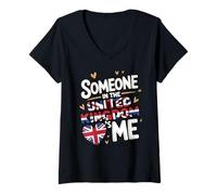 Mujer Someone In The United Kingdoms Me UK Heart Camiseta Cuello V