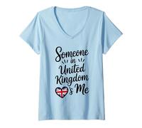 Mujer Someone In United Kingdom Loves Me British Camiseta Cuello V