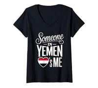 Mujer Someone In Yemen Loves Me Long Distance Romance Camiseta Cuello V