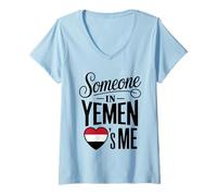 Mujer Someone In Yemen Loves Me Long Distance Romance Camiseta Cuello V