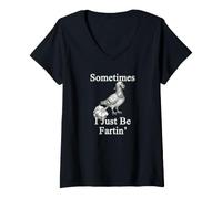 Mujer Sometimes I Be Fartin' Pigeon Retro Rata del Cielo Gráfico Camiseta Cuello V