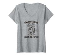 Mujer Sometimes I Just Be Fartin' Funny Hombre Farting Elephant Camiseta Cuello V