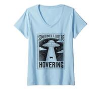 Mujer Sometimes I Just Be Floping Funny Cow Get Beamed Retro Camiseta Cuello V