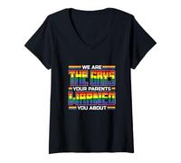 Mujer Somos los gays de los que tus padres te advirtieron Camiseta Cuello V
