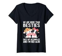 Mujer Somos más que mejores amigos cómplice coartada Camiseta Cuello V